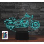 Kalanka - tlcommande 3d pour moto 16 couleurs illusion de veilleuse en acrylique led lampe de chevet ...