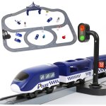 Kalanka - train electrique enfant voiture electrique flexible ensemble circuits course, 73 pcs jouets ...