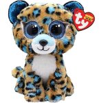 Kalanka - ty - beanie boo's - peluche cobalt le leopard 15 cm - ty36691, beige, bleu, blanc