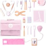 Kalanka - umu malette docteur enfant en bois u2013 kit mdecin 18 pices avec stthoscope, tensiomtre, ...