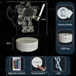 Kalanka - veilleuse robot, veilleuse led 3d avec télécommande, veilleuse 16 couleurs pour enfants, cadeau ... Kalanka - veilleuse robot, veilleuse led 3d avec télécommande, veilleuse 16 couleurs pour enfants, cadeau ...