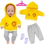 Kalanka - v�tements de poup�e new born baby 35 - 43 cm : 1 sweat � capuche animal element, 1 pantalon ...