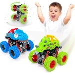 Kalanka - voiture jouet enfant 2 ans garcon, lot 2 monster truck dinosaure enfant 2 3 ans garcon, voiture ...