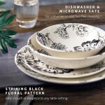 Kalanka - wa967021blk botanical night assiette a dîner avec motif floral noir, fabriquée en faïence, ... Kalanka - wa967021blk botanical night assiette a dîner avec motif floral noir, fabriquée en faïence, ...