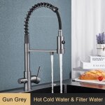 Kaldf - robinet de cuisine a filtre extractible, 3 voies, robinets d'eau pure potable en laiton 360 robinet ... Kaldf - robinet de cuisine a filtre extractible, 3 voies, robinets d'eau pure potable en laiton 360 robinet ...