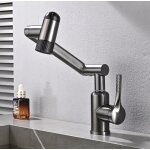 Kaldf - robinet de lavabo blanc, 4 modes, rotation 720, mlangeur chaud et froid, mont sur bureau, gris, ...