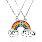 Kales - 2 pcs bff colliers, collier fille, collier d'amiti meilleurs amis filles collier arc - en - ...