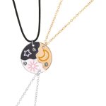 Kales - 3 pices collier d'amiti pour 3, soleil lune etoiles collier fille, collier bff pour 3, bff ...