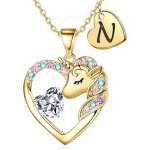 Kales - cadeau licorne pour fille - collier licorne pour fille - plaqu or 14 carats - collier avec pendentif ...