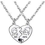 Kales - cadeaux saint valentin cadeaux d'anniversaire lot de 2 colliers c?ur couple amoureux pendentif ...