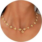 Kales - chaîne dorée pour femme - chaîne en forme de marguerite - collier bohème - cadeau d'anniversaire ... Kales - chaîne dorée pour femme - chaîne en forme de marguerite - collier bohème - cadeau d'anniversaire ...