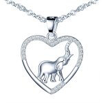 Kales - collier en argent 925 pour femme fille, collier pendentif c?ur et eléphant mignon, unique, incrusté ... Kales - collier en argent 925 pour femme fille, collier pendentif c?ur et eléphant mignon, unique, incrusté ...