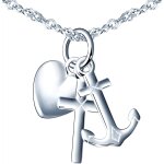 Kales - collier en argent 925 pour femme fille, collier pendentif de croix et d'ancre, unique, cadeau ...