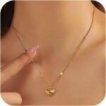 Kales - colliers c?ur pour femme, collier c?ur en argent, collier ras du cou simple, bijoux tendance, ...