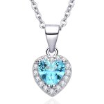 Kales - collier coeur pour femme avec choix de la pierre centrale, cadeau d'anniversaire pour femme fille, ...