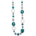 Kales - collier long avec perles en argent pour femme, collier boho long, bijoux fantaisie, cadeaux d'annivers ...