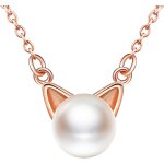 Kales - collier de perles en argent 925 pour femme fille, collier pendentif de chat mignon, elgant et ...