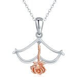 Kales - collier rose en argent 925 plaqu or rose pour femme avec pendentif en forme de rose - bijou ...