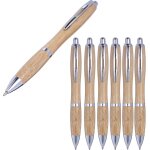 Kalhj - stylo a bille rtractable en bambou - durable et respectueux de l'environnement - noir - 1 a ...