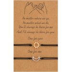 Kalsw - lot de 2 bracelets d'amiti soleil et lune, faits a la main, pour couple, femmes et filles, famille, ...