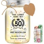 Kalsw - 50e anniversaire cadeau d'argent, cadeaux pour 50e anniversaire femme lumire bouteille led 50 ...