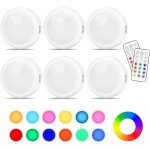 Kalsw - 6 pcs lampe placard de 1w, lampe led veilleuse rgb 13 couleurs luminosit lampe murale sans fil ...