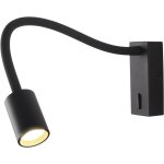 Kalsw - applique liseuse noire, 5w col de cygne flexible lampe de lecture murale, 3000k blanc chaud aluminum ... Kalsw - applique liseuse noire, 5w col de cygne flexible lampe de lecture murale, 3000k blanc chaud aluminum ...