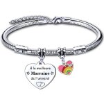 Kalsw - cadeau de marraine bracelet de marraine cadeaux marraine bracelet parrain marraine bapteme d'anniversa ...