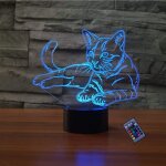 Kalsw - lampe 16 couleurs changeantes led illusion optique 3d chat nuit télécommande et smart touch dimmable ... Kalsw - lampe 16 couleurs changeantes led illusion optique 3d chat nuit télécommande et smart touch dimmable ...