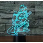 Kalsw - lampe de chevet 3d avec télécommande de pompier 16 couleurs illusion de veilleuse en acrylique ... Kalsw - lampe de chevet 3d avec télécommande de pompier 16 couleurs illusion de veilleuse en acrylique ...