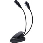 Kalsw - lampe pupitre musique, 8 led mini liseuse double tte rglable pince livre lumire e reader light ...