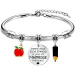 Kalsw - semaine d'apprciation des matresse cadeaux pour les femmes enseignants bracelets en argent ...