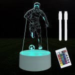 Kaltd - lampe 3d football veilleuse avec tlcommande, 16 changements de couleur, interrupteur tactile, ...