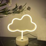 Kaltd - lampe non en forme de nuage - lumire blanc chaud avec socle usb / piles - lampe de table led ...