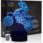 Kaltd - moto motocross 3d illusion veilleuse jouets, décor de maison led lampe de chevet table, tactile&téléco ... Kaltd - moto motocross 3d illusion veilleuse jouets, décor de maison led lampe de chevet table, tactile&téléco ...