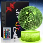 Kaltd - veilleuse de basket - ball 3d illusion jouet pour enfants, 16 couleurs changeantes avec tlcommande, ...