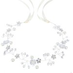 Kalvd - bandeau de communion pour fille - couronne de fleurs pour femme - bandeau avec perles blanches ...