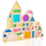 Kalwl - lot de 32 blocs de construction en acrylique arc - en - ciel montessori - jouet pour enfants ...