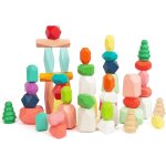Kalwl - 48 pcs en bois tri pile de pierres, sensuel tout - petit jouet apprendre montessori stem jouet, ...