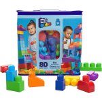 Kalwl - mega bloks sac bleu, jeu de blocs de construction, 80 pi�ces, jouet pour b�b� et enfant de 1 ...