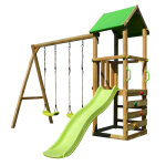 Kangui - aire de jeux bois enfant walli - toboggan, balan�oires, escalade et cabane