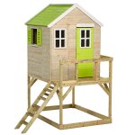 Kangui - maison de jardin enfant extrieur - cabane en bois avec plateforme - toit etanche - vert et ...