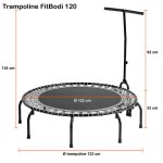 Kangui - mini trampoline fitness fitbodi ?120 - qualit? pro - usage sportif et bien - ?tre - certifi? ...