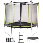 Kangui - trampoline de jardin 305 cm + filet de scurit + echelle + bche de protection + kit d'ancrage ...