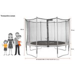 Kangui - trampoline de jardin 365 cm + filet de s�curit� + echelle jumpi vert / noir 360