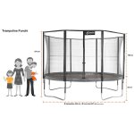 Kangui - trampoline de jardin 426 cm + filet de s�curit� + echelle jumpi vert / noir 430