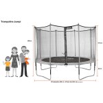 Kangui - trampoline de jardin 426 cm + filet de s�curit� + echelle + kit d'ancrage jumpi taupe / vert ...