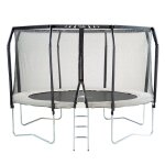 Kangui - trampoline de jardin rond Ø426cm avec filet de s�curit� + echelle - fab
