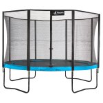 Kangui - trampoline de jardin rond 430 cm + filet de s�curit� punchi bleu 430