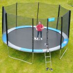 Kangui - trampoline rond Ø360cm avec filet, echelle, bche et kit d'ancrage - ralli 360